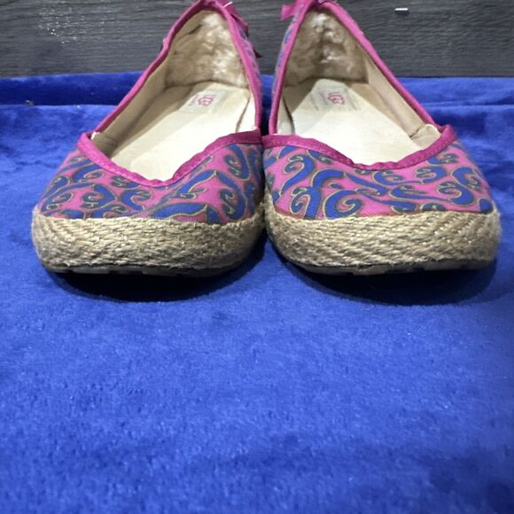 UGG Womens Slip On Flat Pink Blue Swirls Shoes US Size 8 - Picture 4 of 13